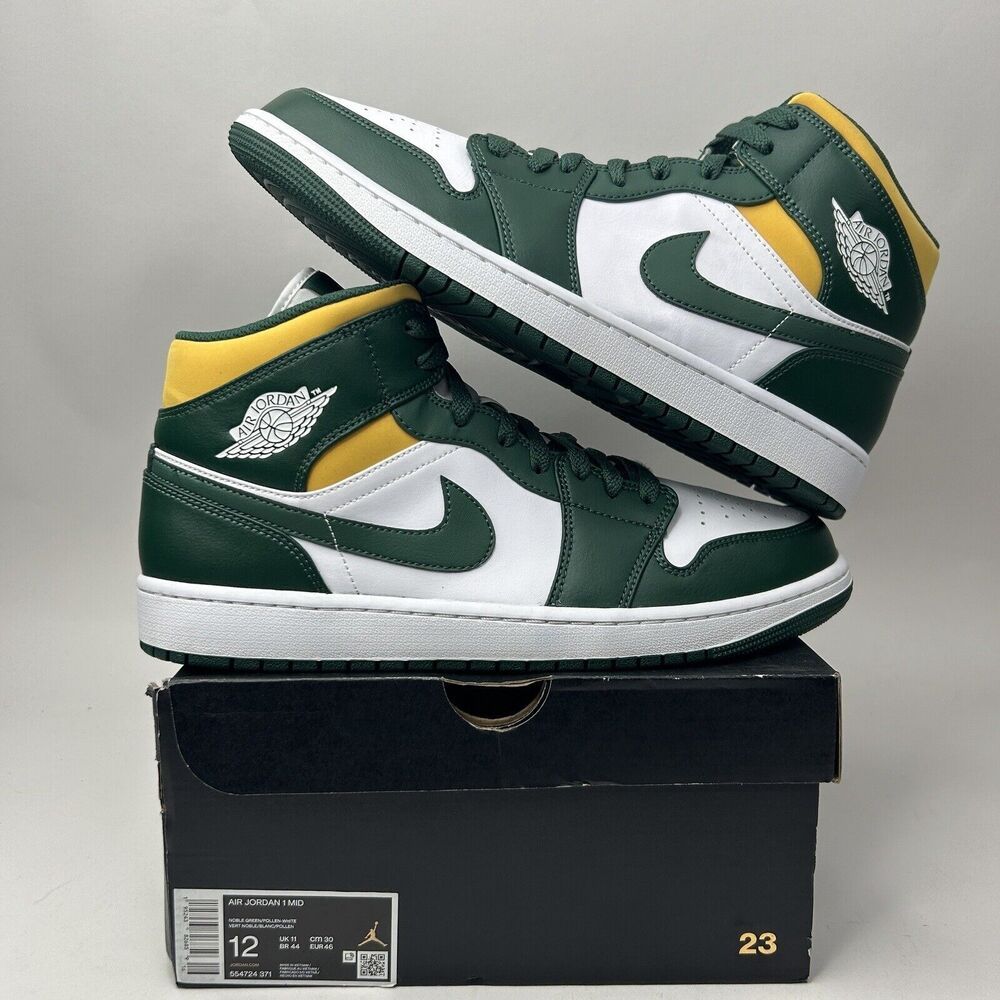 Nike Air Jordan 1 Retro Mid “Sonics/Green Yellow White” 2023